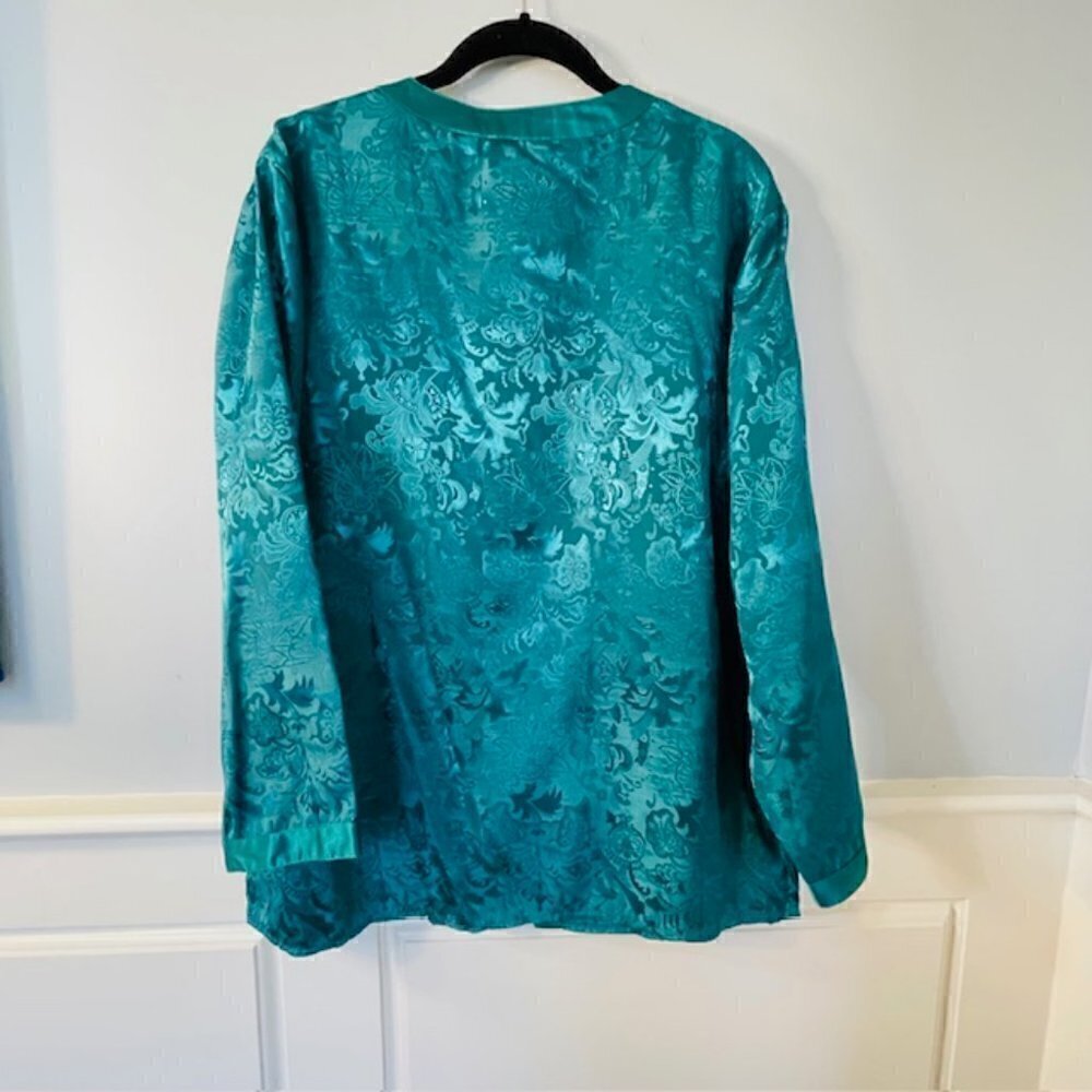 Victoria's Secret Vintage Gold Label Jacquard Floral Satin Pajamas Small - Picture 6 of 6